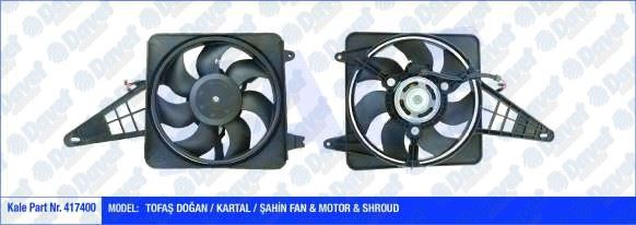 KALE 417400 Fan Motoru Fiat Tofas Dogan / Kartal M131 / Sahin (Kablolu) (Fan-Motor-Davlumbaz)